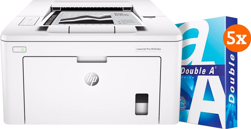 Foto van Hp laserjet pro m203dw + 2.500 vellen a4 papier