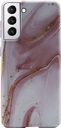 Foto van Bluebuilt pink marble hard case samsung s21 back cover