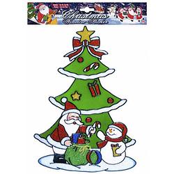 Foto van Kerst raamstickers/raamdecoratie sneeuwpop/kerstman plaatjes - feeststickers