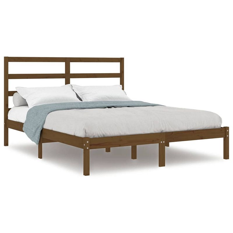 Foto van Vidaxl bedframe massief hout honingbruin 150x200 cm 5ft king size