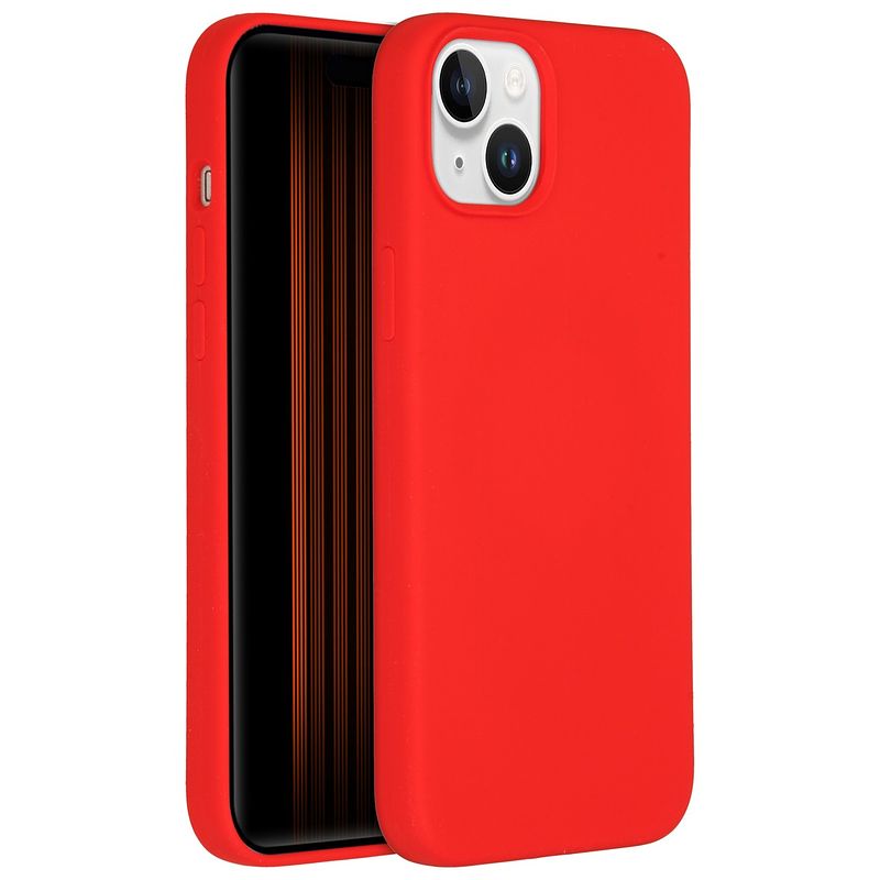 Foto van Accezz liquid silicone backcover iphone 15 plus telefoonhoesje rood