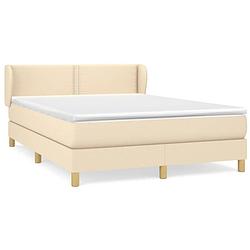 Foto van The living store boxspringbed - luxe crème - 140 x 200 cm - pocketvering