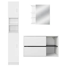 Foto van Badkamermeubelset 3-delig moderne stijl wit hout ml-design