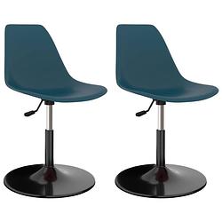 Foto van Vidaxl eetkamerstoelen draaibaar 2 st pp turquoise