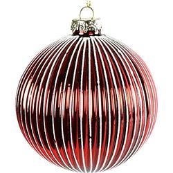 Foto van Non-branded kerstbal elora 8 cm glas rood/wit/zwart