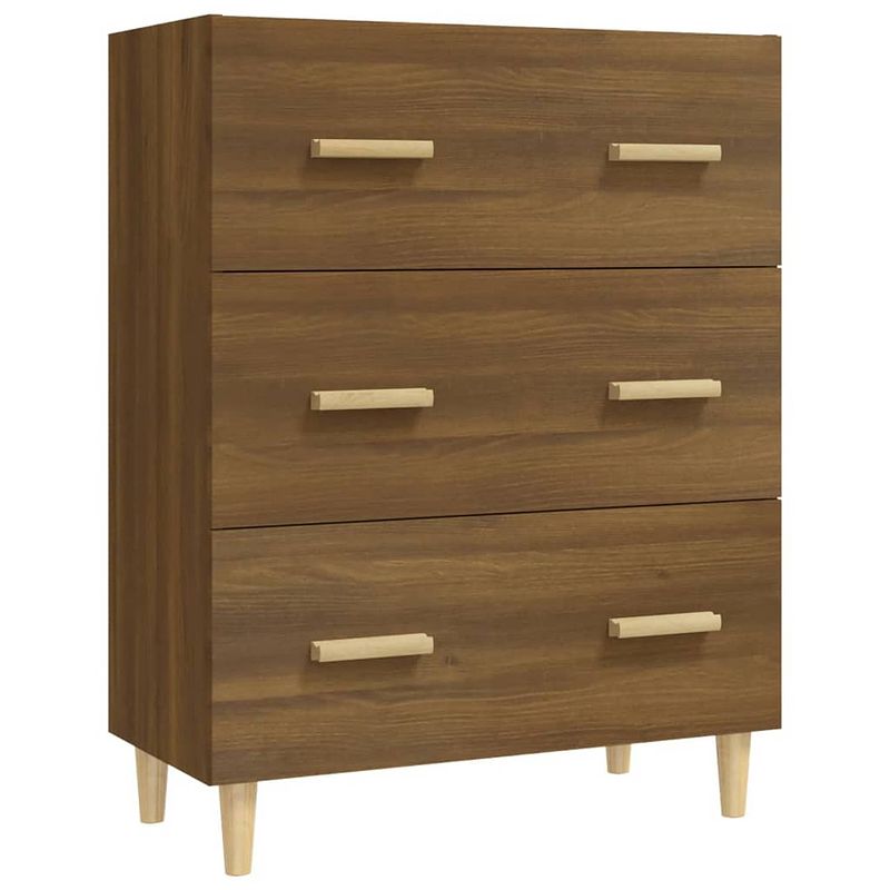 Foto van Vidaxl dressoir 70x34x90 cm bewerkt hout bruineikenkleurig