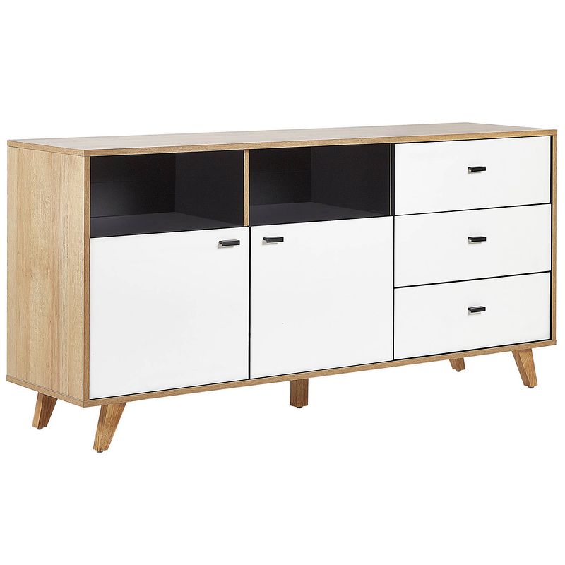 Foto van Beliani ilion - sideboard-lichte houtkleur-vezelplaat