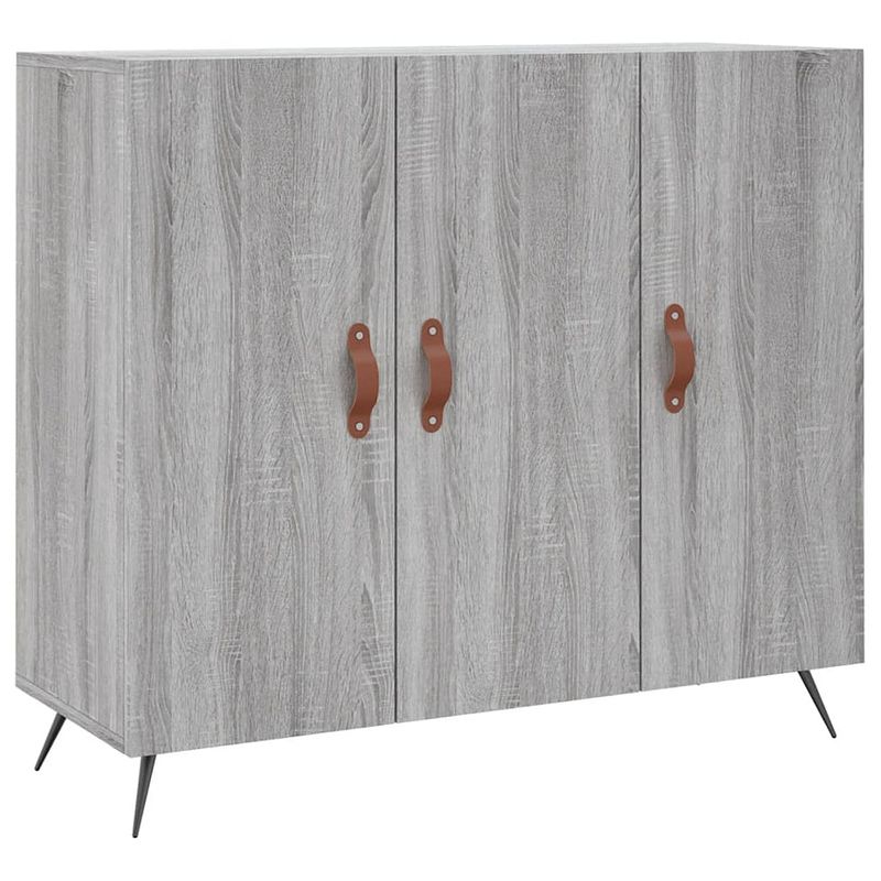 Foto van Vidaxl dressoir 90x34x80 cm bewerkt hout grijs sonoma eikenkleurig