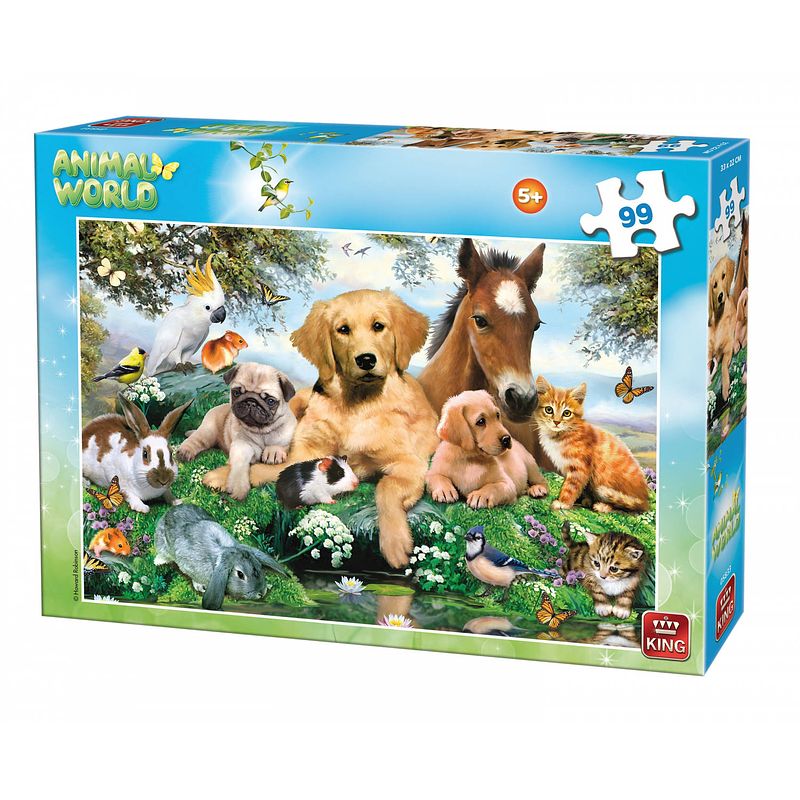 Foto van King legpuzzel animal world huisdieren 99 stukjes