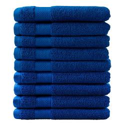 Foto van Seashell hotel collectie handdoek - 9 stuks - 50x100 - klassiek blauw