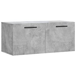 Foto van The living store wandkast betongrijs - wandkast - meubel - 80 x 36.5 x 35 cm - bewerkt hout