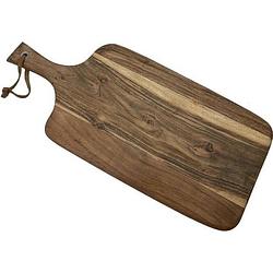 Foto van Luxe acacia houten serveer & hapjes plank - 2-pack paddlevorm 42/17x17x1.5cm