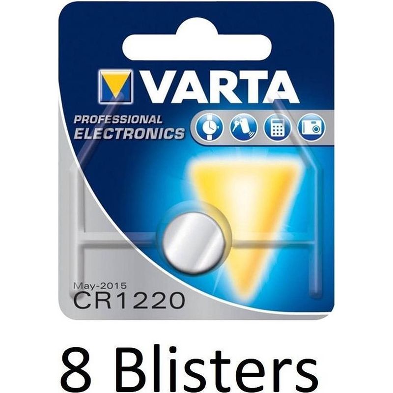 Foto van 8 stuks (8 blisters a 1 st) varta cr 1220 wegwerpbatterij