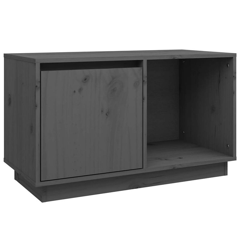 Foto van Vidaxl tv-meubel 74x35x44 cm massief grenenhout grijs