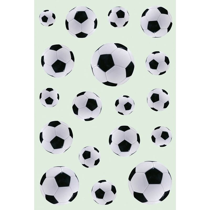 Foto van 3x zwart/witte voetbal stickervellen met 18 stickers - stickers