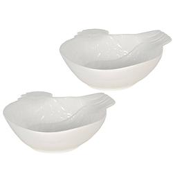 Foto van Haes deco - set van 2 soepkommen / mueslischalen - 23x26x7 cm - wit - keramiek - diverse servies