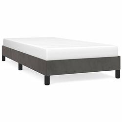 Foto van The living store bedframe velvet donkergrijs - 193 x 93 x 25 cm - ondersteunende poten - multiplex lattenbodem