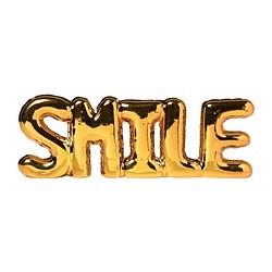 Foto van Smile ballon ornament - oranje metallic - 10.5x24x2.5 cm