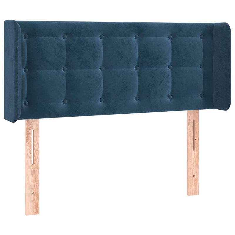 Foto van The living store hoofdbord klassiek donkerblauw - 103 x 16 x 78/88 cm - fluweel - verstelbaar