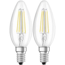 Foto van Osram 4052899972032 led-lamp energielabel e (a - g) e14 kaars 4 w = 40 w warmwit (ø x l) 35 mm x 100 mm filament / retro-led 2 stuk(s)