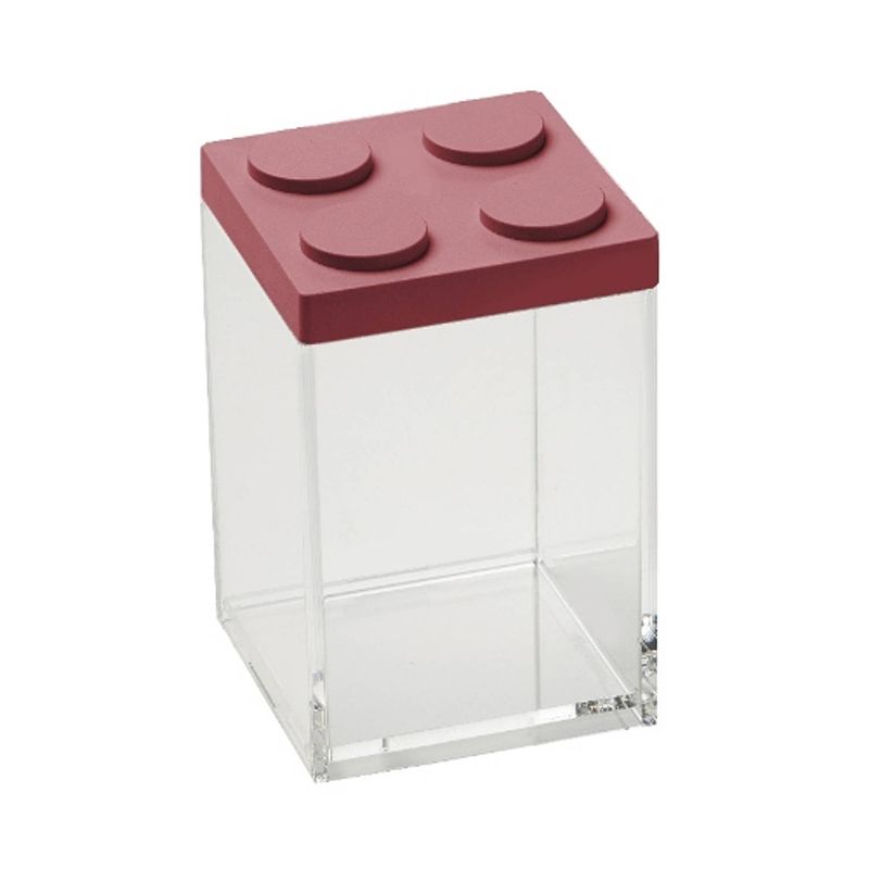 Foto van Stapelbare brickstore bewaarcontainer, 1l, rood - kunststof - omada