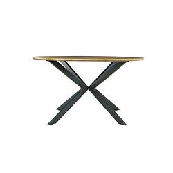 Foto van Eettafel rond ronsi bruin 130cm ronde tafel