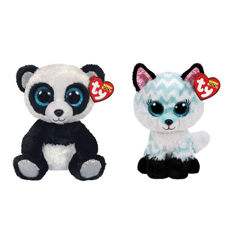 Foto van Ty - knuffel - beanie boo'ss - bamboo panda & atlas fox