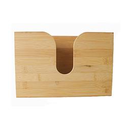 Foto van Bamboe tissue box voor aan de wand - tissuehouder voor wandmontage -
