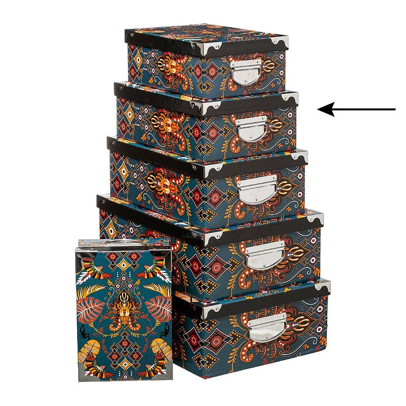 Foto van 5five opbergdoos/box - 2x - amazone print - l36 x b24.5 x h12.5 cm - stevig karton - amazonbox - opbergbox