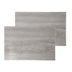 Foto van Set van 6x stuks placemats hout print grijs pvc 45 x 30 cm - placemats