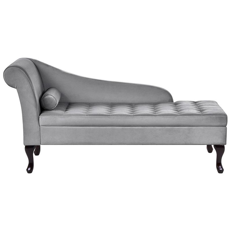 Foto van Beliani pessac - chaise longue-grijs-fluweel