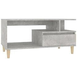 Foto van The living store salontafel seria betongrijs - 90 x 49 x 45 cm - duurzaam bewerkt hout