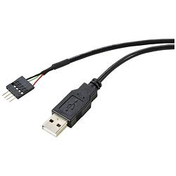 Foto van Renkforce usb-kabel usb 2.0 shrouded header 4-polig, usb-a stekker 0.40 m zwart afscherming gevlochten rf-5719750