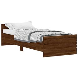 Foto van Vidaxl bedframe bewerkt hout bruineikenkleurig 75x190 cm small single