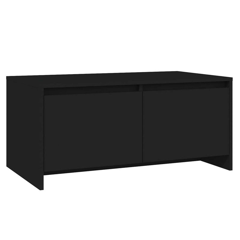 Foto van The living store banktafel modern - zwarte spaanplaat - 90 x 50 x 41.5 - 2 lades