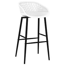 Foto van The living store barstoelenset - pp en metalen barstoelen - 48 x 47.5 x 95.5 cm - wit