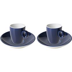 Foto van Palmer espressokop en schotel bart colour cafe 6.5 cl - 11 cm blauw porselein 2 stuk(s)