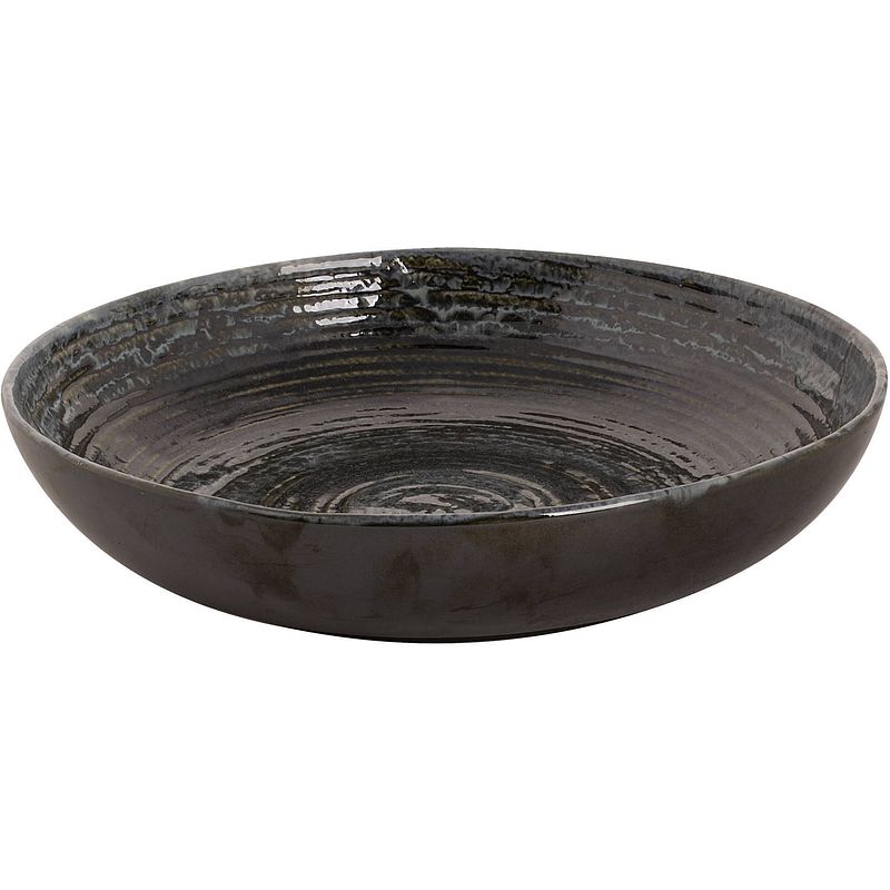 Foto van Palmer bord diep coupe metallic 26 cm zilver stoneware 1 stuk(s)