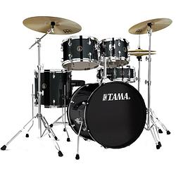 Foto van Tama rm50yh6-bk rhythm mate black 5d. drumstel incl. meinl bekkenset