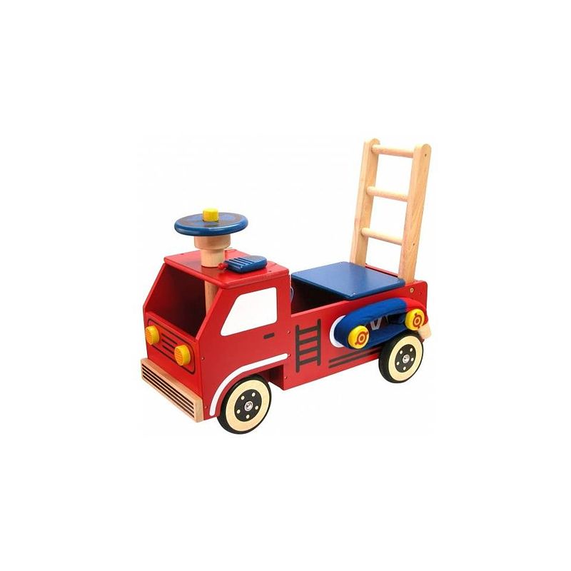 Foto van I'sm toy loop/duwwagen brandweer - rood