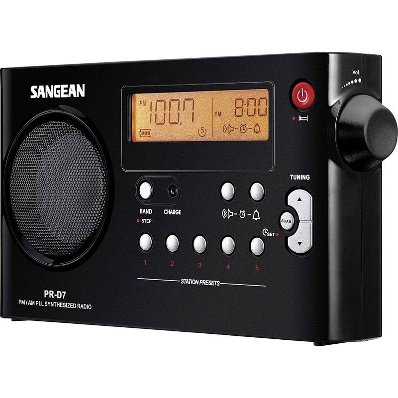 Foto van Sangean pr-d7 transistorradio vhf (fm), am zwart