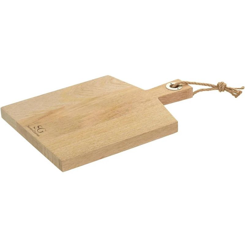 Foto van Snijplank met handvat 38 x 26 cm van mango hout - snijplanken