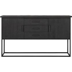 Foto van Dtp home dresser beam no.2, 2 doors, 3 drawers black,90x158x43 cm,...