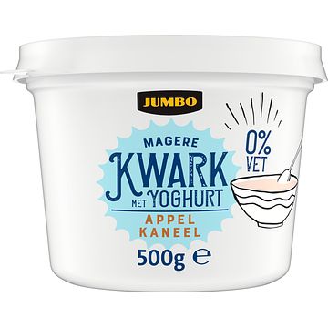 Foto van Jumbo magere kwark met yoghurt appel kaneel 0% vet 500g