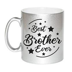 Foto van Zilveren best brother ever cadeau koffiemok / theebeker 330 ml - feest mokken