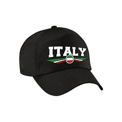 Foto van Italie / italy landen pet / baseball cap zwart voor kinderen - verkleedhoofddeksels