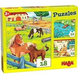 Foto van Haba legpuzzel boerderijdieren 3-in-1 junior 45 stukjes