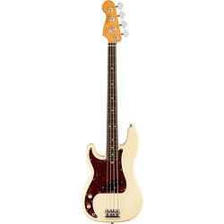 Foto van Fender american professional ii precision bass lh rw olympic white linkshandige elektrische basgitaar met koffer