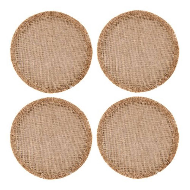 Foto van Mikasa - placemats, set van 4 stuks, rond, jutte, geweven, 38 cm, naturel - mikasa