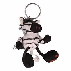 Foto van Sleutelhanger pluche zebra mini knuffel 10 cm - knuffel sleutelhangers